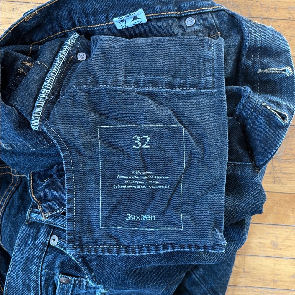 3sixteen faded black selvedge jeans 32x35 - Picture 6 of 6